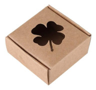 Brown 350G Kraft Paper Four-Leaf Clover Foldable Kraft Paper Box - Handmade Candy Supplies