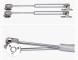 Gas Spring 120 N - Silver Zinc Alloy - Soft Close for Cabinet Doors - Telescopic Lift Damper - Hydraulic Support