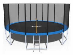 Trampolin - blå - 465 cm - med nät och stege - upp till 180 KG