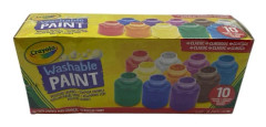Crayola Washable Paint Set 10 Classic Colours 2oz Bottles 1 XJV001 Brand New