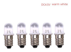 5st E10 LED-lampa DC 3V 4.5V Instrumentlampa Indikatorlampa Varmvit DC4.5V