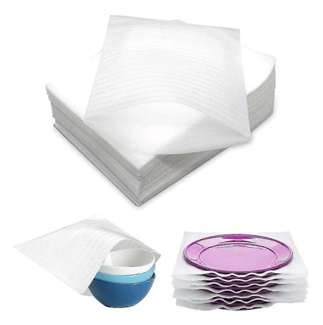 100 st skumförpackning 25x30 cm, skumpåsar, avtagbar bubbelplast, bubbelfolie, bubbelfilm, skumförpackning för flyttkartonger, porslin