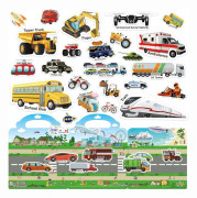 210 PCS Vehicles Reusable Sticker Books for Kids 2-4, 6 Sheets Reusable Sticker Brand New