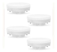 Fyra GX53 LED-lampor, 5W 3000K varmvitt ljus, ej dimbara, flimmerfria, kan ersätta 50W GX53 halogenlampor eller 9W CFL-lampor
