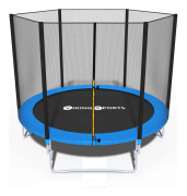 Trampolin - blå - 252 cm - med nät - upp till 120 KG
