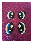 Felt Eyes For Crafting/ Amigurumi/ Handmade Toys Set Of 3Metallic Blue Brand New