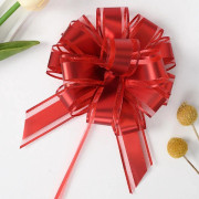 Red Organza Pull Bows 10 Pieces 15 cm/6 Inch for Gift Wrapping Wedding Cars Flower Baskets Party Decorations
