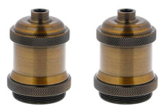 st E26 E27 Lamp Socket with Lampshade Ring, Screw Socket Holder for Standard Medium Base - Copper