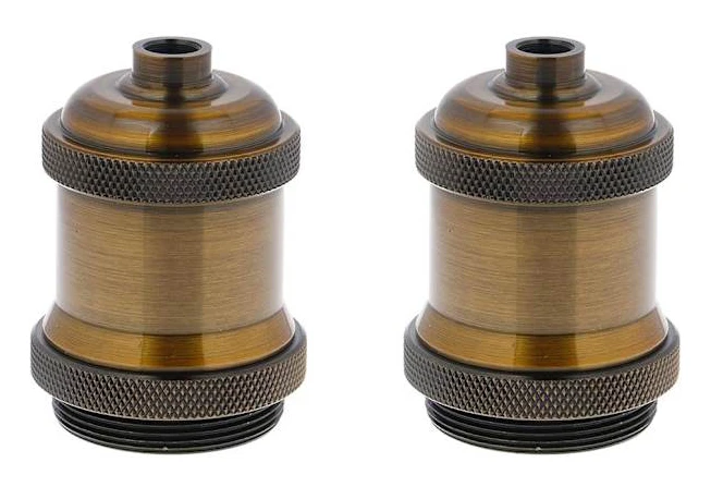 st E26 E27 Lamp Socket with Lampshade Ring, Screw Socket Holder for Standard Medium Base - Copper