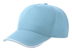 Atlantis Headwear Unisex Vuxen Recy Five Piping 5 Panel Återvunnen Light Blue/White One Size