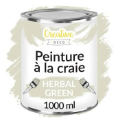 Grön grå kritafärg - Creative Deco - 1L - Matt och tvättbar - Möbelrenovering Grågrön