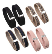Ärmhållare - 4 par - Ärmhållare - Ärmhållare för kvinnor och män - Klassiska - Elastiska - Elastiska armband för kvinnor män unisex