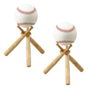 Basebollring - Basebollställ - Basebolldisplayställ med träbas - Tvådelat set