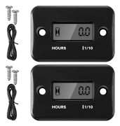 2 pcs Induction Chronograph for Gas Engine Lawn Mower Dirt Vehicle Motorcycle ATV Boat Outboard Motor Generator Waterproof Chronograph (Black)
