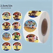 50 x Assorted Toy Story Themed Stickers Labels 25mm Brand New