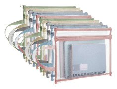 10 Pack Colored Mesh Zipper Pouch Bags, A4 Double-Layer Toy Storage Bags with Zi Brand New