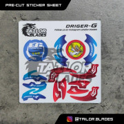 Beyblade Driger G Standard Precut Redesigned Sticker Sheet Only Brand New