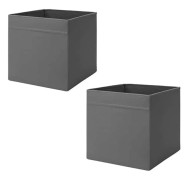 2x Ikea DRONA Box Shelf Storage, Home, Office, School, Toys 33x38x33cm DARK GREY Brand New
