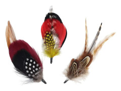 Pack of 8 Natural Hat Feather Mounts Millinery Trim for Fedora & Trilby Brand New