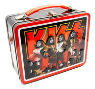 AQUARIUS KISS Fun Box Sturdy Tin Storage Box with Plastic Handle & Embossed Fr Brand New
