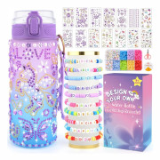 Gifts for 5 6 7 8 9 10 11 Year Old Girls, DIY Water Bottle Bracelets Birthday B Brand New