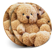 2 x Coasters Teddy Bear Toys Kids Childrens Home Gift #21412 Brand New