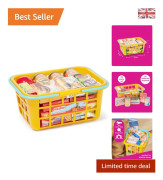 Casdon Large Yellow Shopping Basket for Kids with Miniature Food Brands Age 2+ Brand New