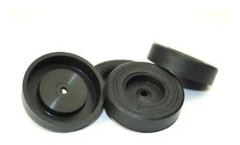 PROOPS 4 x 42mm dia 4mm BLACK Bore Wheels Mobile Toy Box Cart Car Making S7346 Brand New