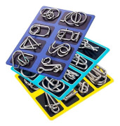 Brain Teaser Wire Puzzles 24 Pack Puzzle Toys Intelligence Mind IQ Test Brand New