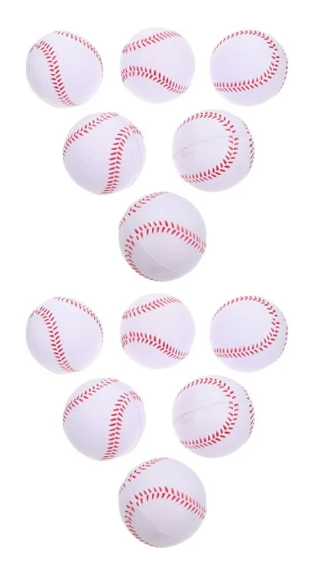 12 Pcs Toddler PU Stress Balls Children Baseball Toys Sports Balls Models Brand New