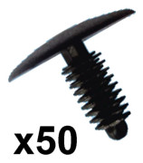 50x Plastic Car Trim Clips- Fits 6-7mm hole- 24mm Head