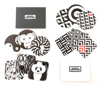 Baby Sensory Stickers 12 Multi-use Black and White Baby Sensory Decal Stickers Brand New