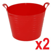 pack of 2 /45L red flexi tub bucket for home /feed /water/ toys storge made Brand New