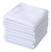 White Cotton Handkerchiefs for Men, 12-pack - 100% Soft Cotton, Durable and Stylish for Everyday Use