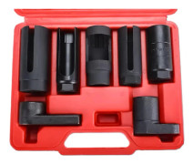 Lambdasond/O2-sensor hylsats - 7-delars set - 22/27/29 mm hylsor - Demontering & montering - Offset-slits - Gängreparation - Vakuumsensorhylsa