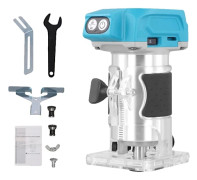 Elektrisk Handtrimmer, 800W Effekt, 33000 RPM Hastighet, 6.35mm Chuck, Kompatibel med Standardbatterisystem, 1.5m Strömkabel