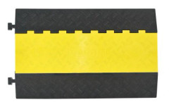 Kabelskyddsramp, 100x75 mm, svart gul, kraftig gummi