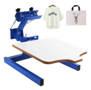 Screentryckmaskin, Manuell Drift, 1 Färgstations, Dimensioner 17,7 x 21,7 tum, Vattenbaserad Bläck Kompatibilitet, Spänningsalternativ 110V/220V