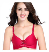 Sexig sömlös BH Samla Justerbar Dam BH Sömlösa Underkläder Underkläder Super Push Up BH Wine Red 75C