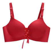 Sexig sömlös BH Samla Justerbar Dam BH Sömlösa Underkläder Underkläder Super Push Up BH Red 90B