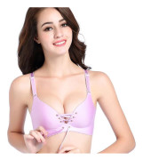 Sexig sömlös BH Samla Justerbar Dam BH Sömlösa Underkläder Underkläder Super Push Up BH Purple 85C