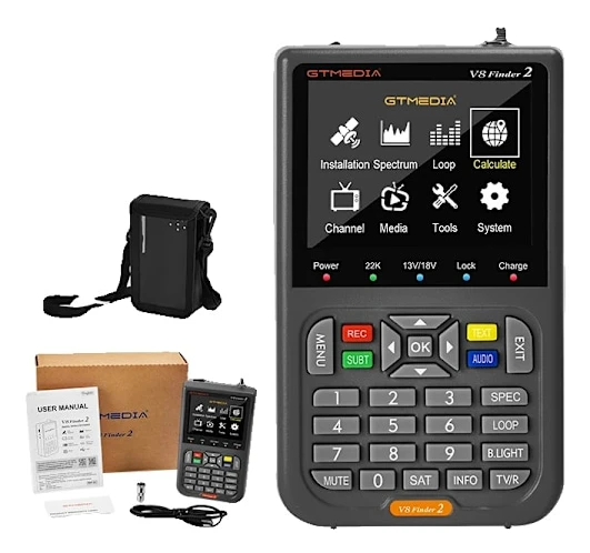 Satellitfinnare, 3,5 tum LCD-skärm, digital signalavkänning,GTMEDIA V8 Finder2, EU-plugg