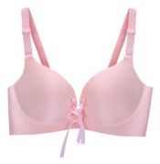 Sexig sömlös BH Samla Justerbar Dam BH Sömlösa Underkläder Underkläder Super Push Up BH Light Pink 80B