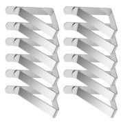 Tablecloth Clips, 12 Large 8 x 7 cm Stainless Steel Tablecloth Clips for Parties, Outdoor Garden Tables, for Tablecloths 2.5 to 6.5 cm Thick, Silver