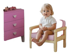 Barnstol, Klädd i tyg, Träram, 76x64x56 cm, Åldersgrupp 2-6 år, Bekväm sittplats
