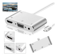 Adapter Lightning till HDMI / VGA med 3,5 mm jack för TV