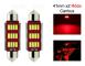 C5W Canbus 41mm röd LED glödlampa SV8.5 festoon 2-pack 12V