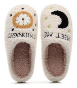 Mjuka tofflor för kvinnor och män, varma bekväma plyschiga tofflor, slip-on innetofflor för inomhus och utomhus Midnight 8.5/9
