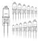 12-pack G4 20W 12V 2800K 2-stifts halogenlampa f�r huva. k�k. vardagsrum. sovrum A12