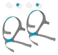 F20 Huvudställning Medium med Clips, 2 st Ersättnings CPAP Mask Huvudställningsremmar med Clips CPAP Kompatibel med / F20 Grey